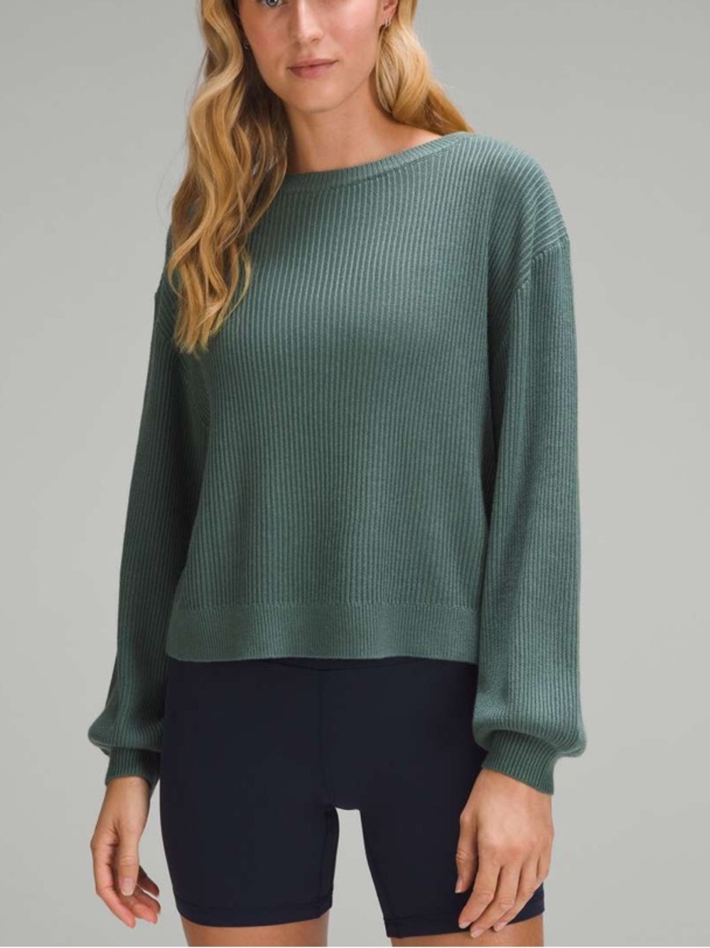 lululemon athletica Knit Reversible Crossover Sweater in Forest Green 4